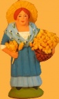 Femme aux fleurs jaune 6à7cm