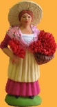 Femme aux fleurs rouge  8à9cm